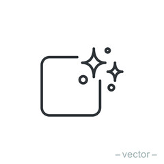 Clean surface icon, easy cleaning, thin line symbol on white background - editable stroke vector illustration eps 10