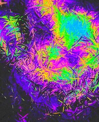 Fototapeta na wymiar blue cyan green magenta neon trippy psychedelic geometric shapes abstract background