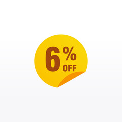 6 discount, Sales Vector badges for Labels, , Stickers, Banners, Tags, Web Stickers, New offer. Discount origami sign banner