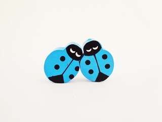 Cute bugs beads with white background. Illustration someone leaning on the others 