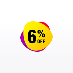 6 discount, Sales Vector badges for Labels, , Stickers, Banners, Tags, Web Stickers, New offer. Discount origami sign banner