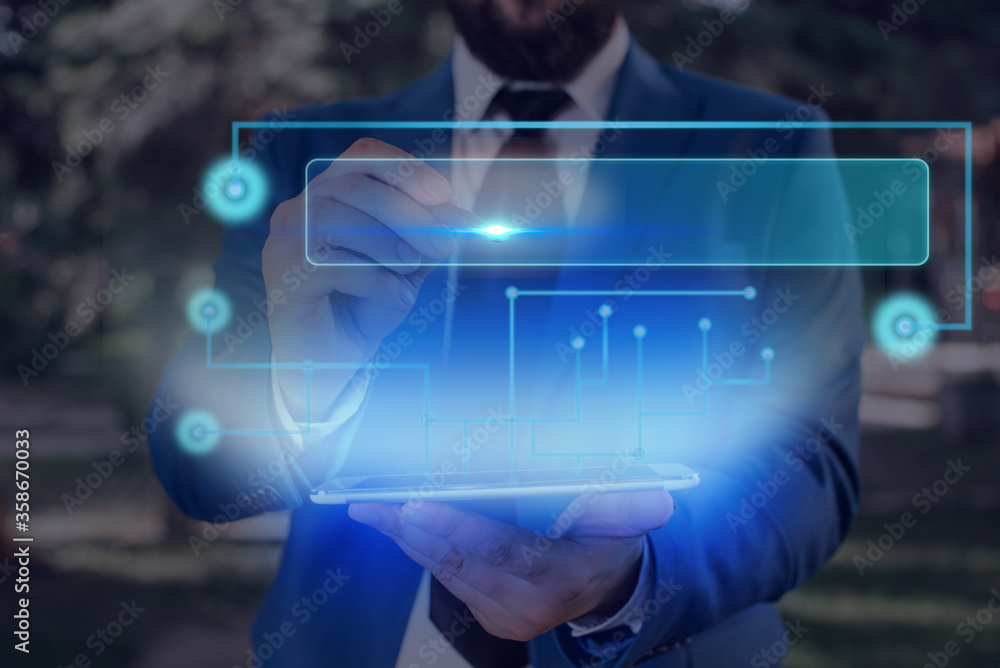 Poster information digital technology network connection infographic elements icon