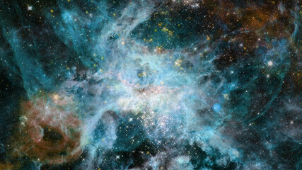 Fototapeta na wymiar Blue space nebula. Elements of this image furnished by NASA