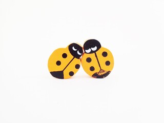 Cute bugs beads with white background. Illustration someone leaning on the others 