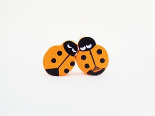 Fototapeta premium Cute bugs beads with white background. Illustration someone leaning on the others 
