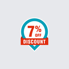 7 discount, Sales Vector badges for Labels, , Stickers, Banners, Tags, Web Stickers, New offer. Discount origami sign banner