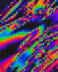 trippy psychedelic colorful neon geometric shapes abstract background