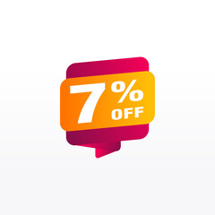 7 discount, Sales Vector badges for Labels, , Stickers, Banners, Tags, Web Stickers, New offer. Discount origami sign banner