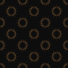 Black floral vector seamless in the editable background with silver and gold, Luxurious, Wallpaper, Luxury geometric pattern in printing, fashion design, wedding, Elegant, and invitation