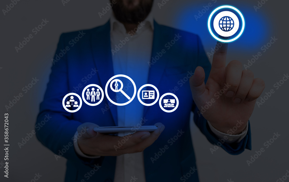 Poster web search digital information futuristic technology network connection