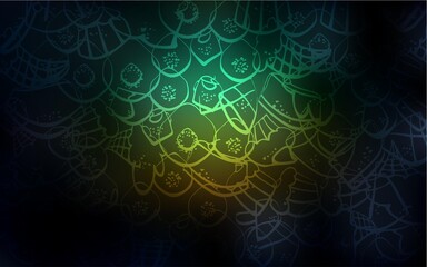 Dark Blue, Green vector layout with sweet desserts. Decorative shining illustration with sweets on abstract template. Template of children's food in cafe.