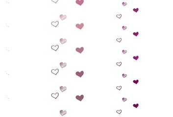 Fototapeta na wymiar Light Pink vector pattern with colorful hearts.