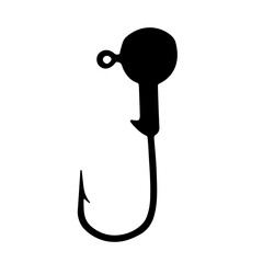 Jig hook for fishing. Hook jig-head. For predatory fish. Vector image.
