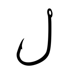 Hook for catching fish. Fishing hook for peaceful fish. Vector image.