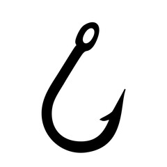 Hook for catching fish. Fishing hook for peaceful fish. Vector image.