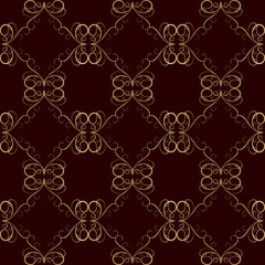 Dark red floral vector seamless in the editable background with gold and silver, Luxurious, Wallpaper, Luxury geometric pattern in printing, fashion design, wedding, Elegant, and invitation