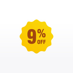 9 discount, Sales Vector badges for Labels, , Stickers, Banners, Tags, Web Stickers, New offer. Discount origami sign banner
