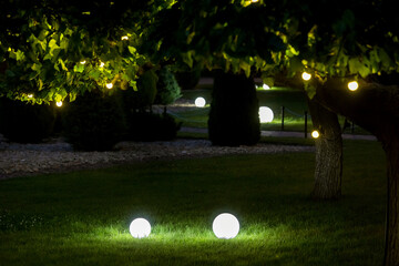 illumination backyard light garden with electric ground lantern with round diffuser lamp with...
