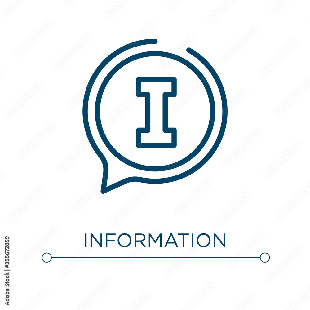 Poster information icon. linear vector illustration. outline information icon vector. thin line symbol for 