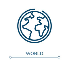 World icon. Linear vector illustration. Outline world icon vector. Thin line symbol for use on web and mobile apps, logo, print media.