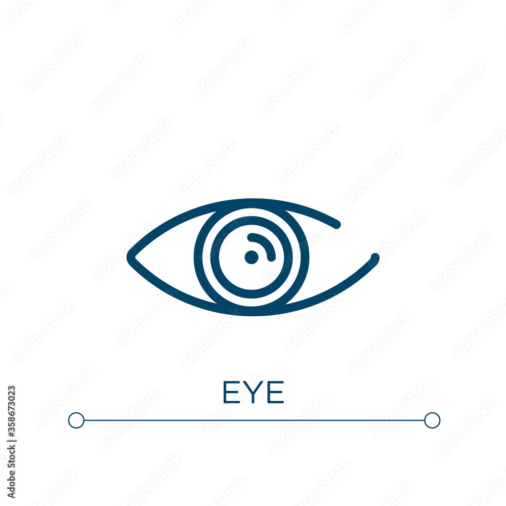 Poster eye icon. linear vector illustration. outline eye icon vector. thin line symbol for use on web and m