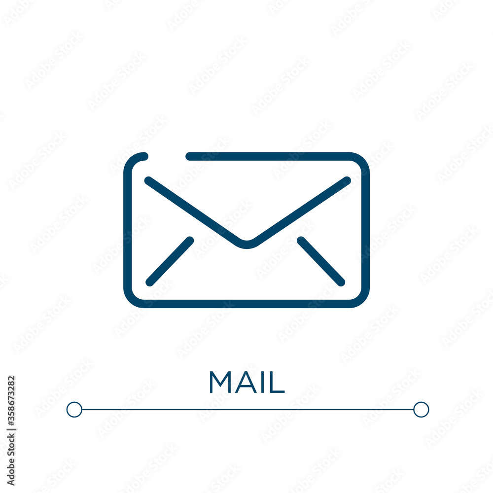 Poster mail icon. linear vector illustration. outline mail icon vector. thin line symbol for use on web and