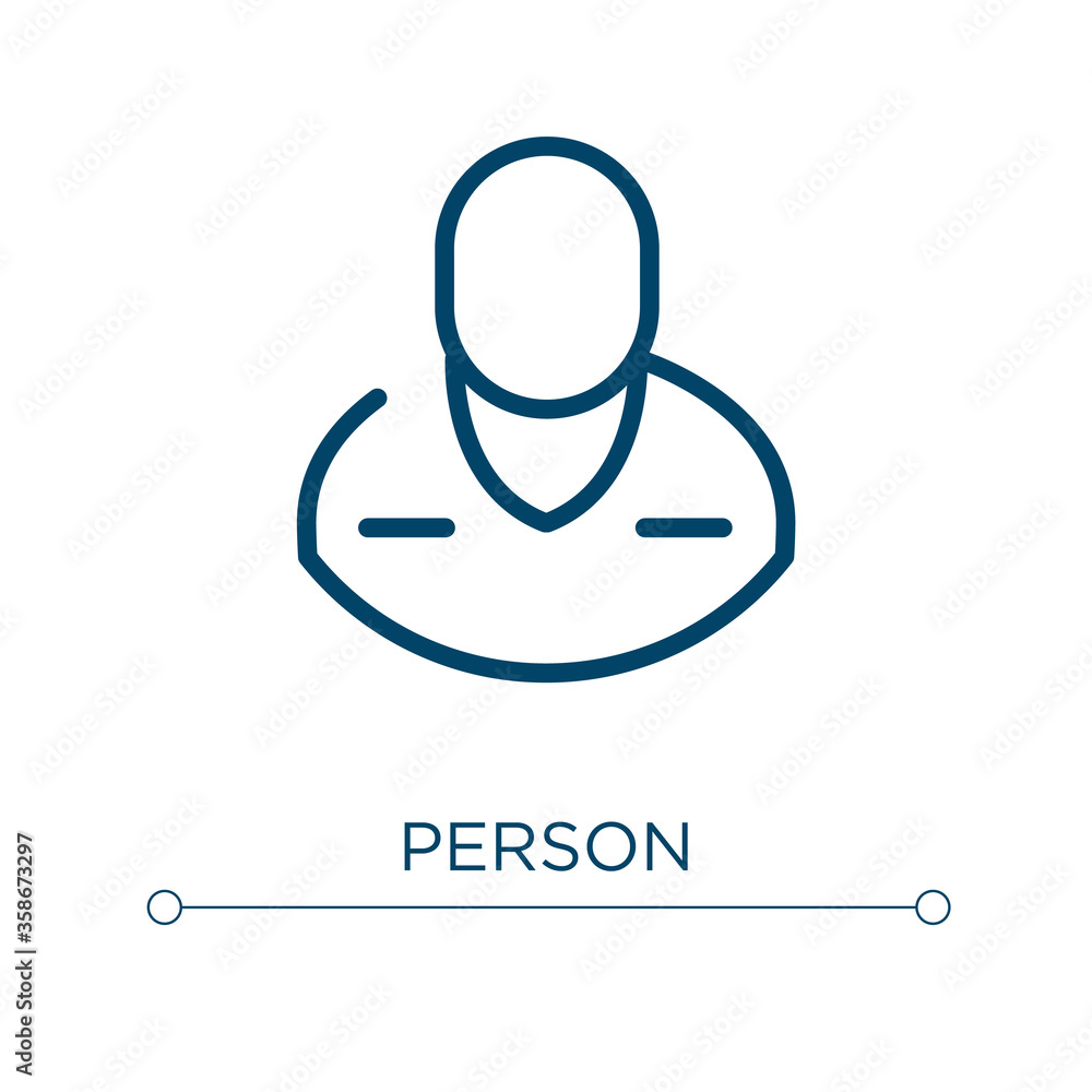 Poster person icon. linear vector illustration. outline person icon vector. thin line symbol for use on web