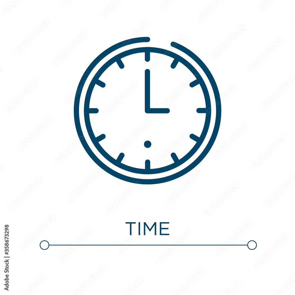 Poster time icon. linear vector illustration. outline time icon vector. thin line symbol for use on web and