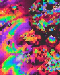 trippy psychedelic colorful neon geometric shapes abstract background