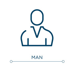 Man icon. Linear vector illustration. Outline man icon vector. Thin line symbol for use on web and mobile apps, logo, print media.