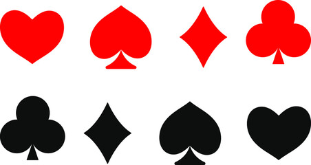 Poker card all symbol icon graphic art for print.