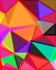 Fototapeta premium trippy psychedelic colorful neon geometric shapes abstract background