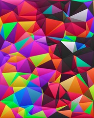 Obraz premium trippy psychedelic colorful neon geometric shapes abstract background