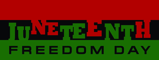 Juneteenth Freedom Day. Design of Banner. Vector logo Illustration.