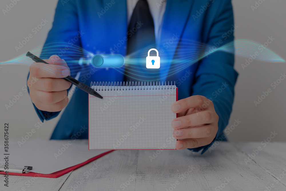 Poster graphics padlock for web data information security application system
