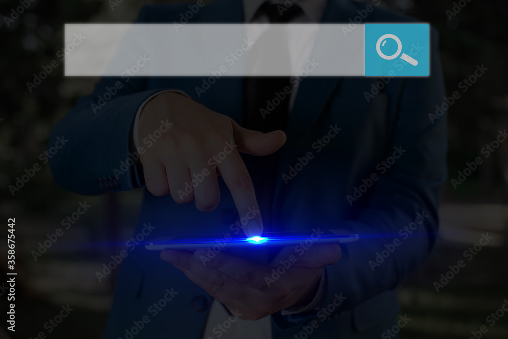 Poster web search digital information futuristic technology network connection