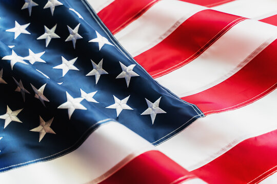 USA flag background. American flag, close up.