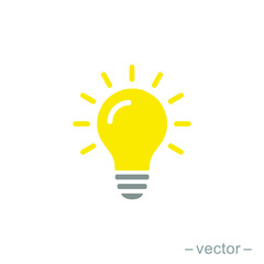 The light bulb icon vector, full of ideas and creative thinking, analytical thinking for processing. Full color illustration. EPS 10