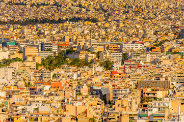Obraz premium It's Aerial view of Athens, the capital of Greece.