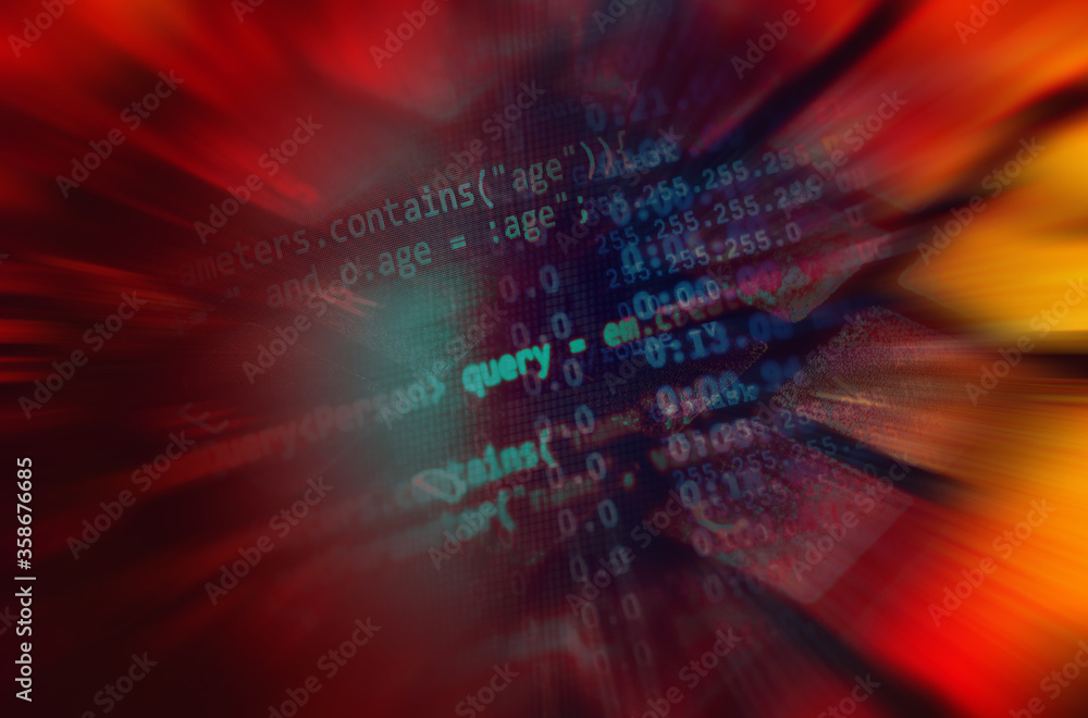 Poster program code on a monitor