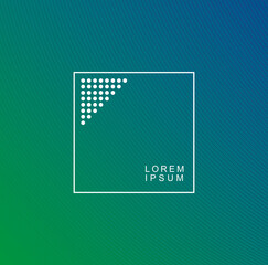 Blue and green gradient background with frame and place for text, Abstract texture art and wallpaper theme Vector illustration