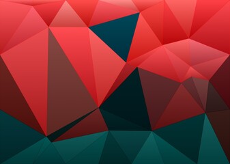 Fototapeta premium turquoise red geometric shapes abstract background