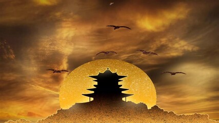 【創作】夕闇の五重塔の前をランニング
[Creation] Running in front of the five-storied pagoda in the dusk