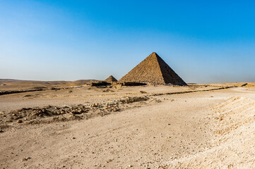 It's Giza Necropolis, Giza Plateau, Egypt. UNESCO World Heritage