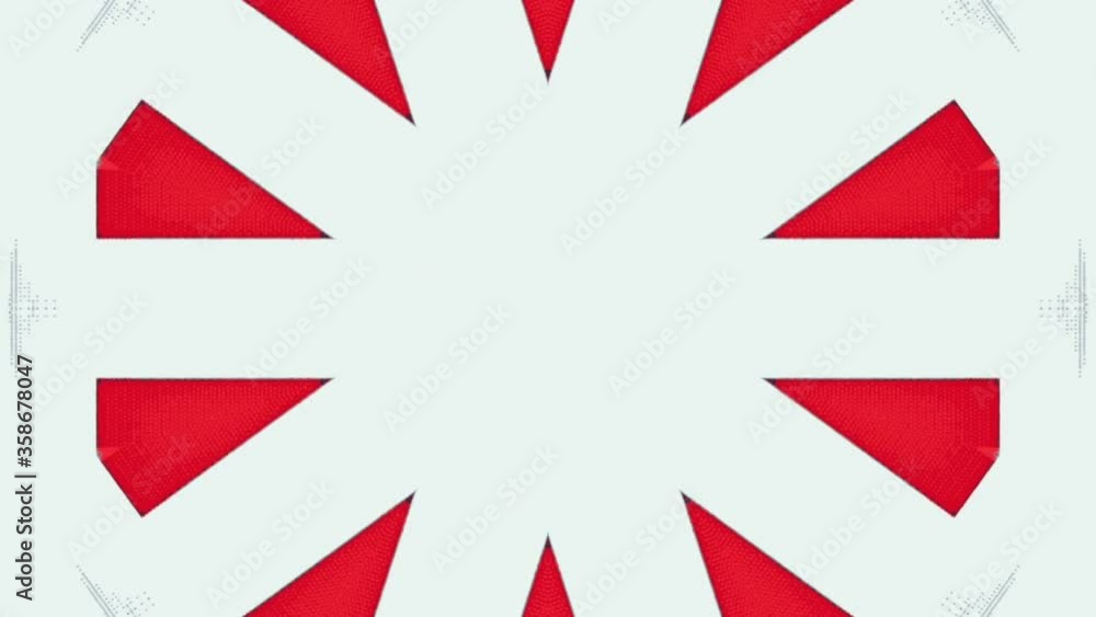 Poster graphic effect emerging from the center of the frame on a white background.