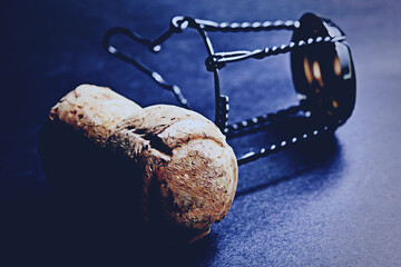 Champagne cork new year 2015. Macro image.