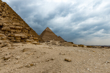 It's Great Pyramids at the Giza Necropolis, Giza Plateau, Egypt. UNESCO World Heritage