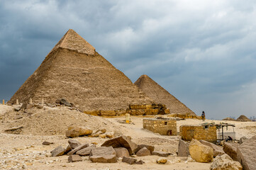 It's Great Pyramids at the Giza Necropolis, Giza Plateau, Egypt. UNESCO World Heritage
