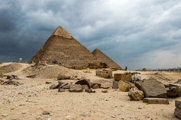 It's Great Pyramids at the Giza Necropolis, Giza Plateau, Egypt. UNESCO World Heritage