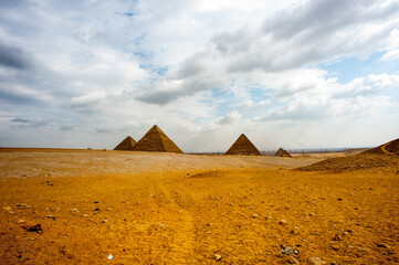 It's Great Pyramids at the Giza Necropolis, Giza Plateau, Egypt. UNESCO World Heritage